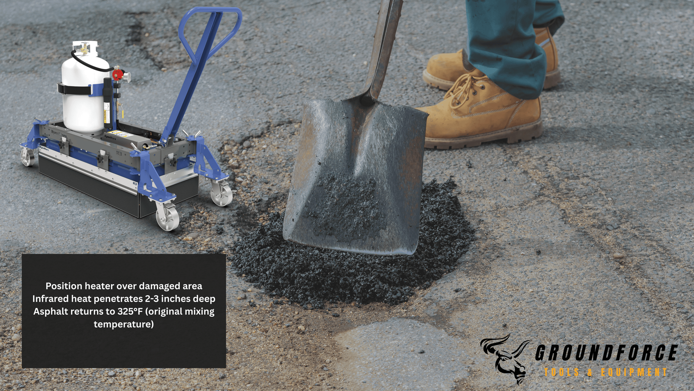 Infrared Asphalt Heater – R3 Mini Asphalt Repair Equipment 75,000 BTU ...
