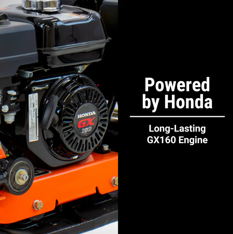 Forward Plate Compactor 14 In. Rubber Mat, Tank, and Wheel Kit Honda GX160 BravePro