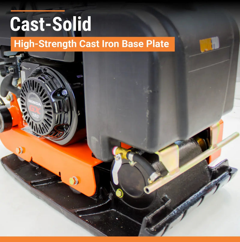 Forward Plate Compactor 14 In. Rubber Mat, Tank, and Wheel Kit Honda GX160 BravePro