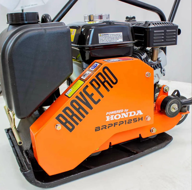 Forward Plate Compactor 14 In. Rubber Mat, Tank, and Wheel Kit Honda GX160 BravePro