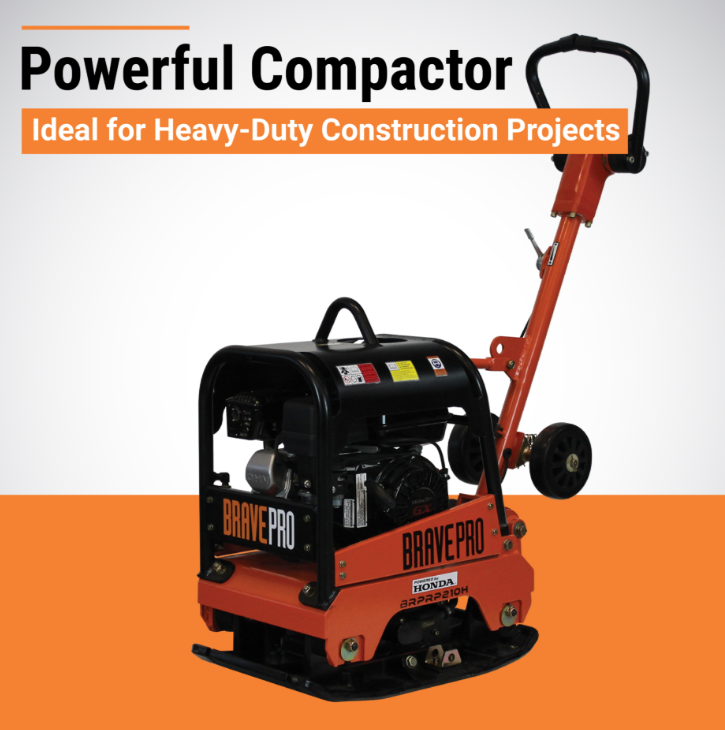 Reversible Plate Compactor 15 In. Wheel Kit Honda GX160 BravePro