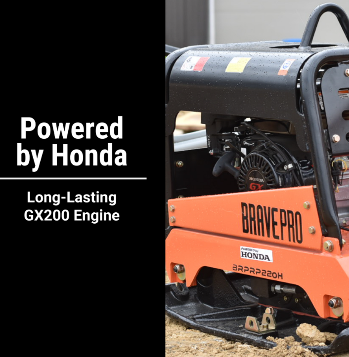 Reversible Plate Compactor 20 In. Wheel Kit Honda GX200 BravePro