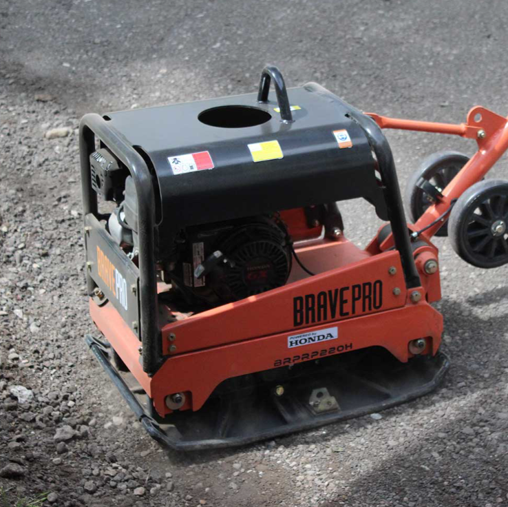 Reversible Plate Compactor 20 In. Wheel Kit Honda GX200 BravePro