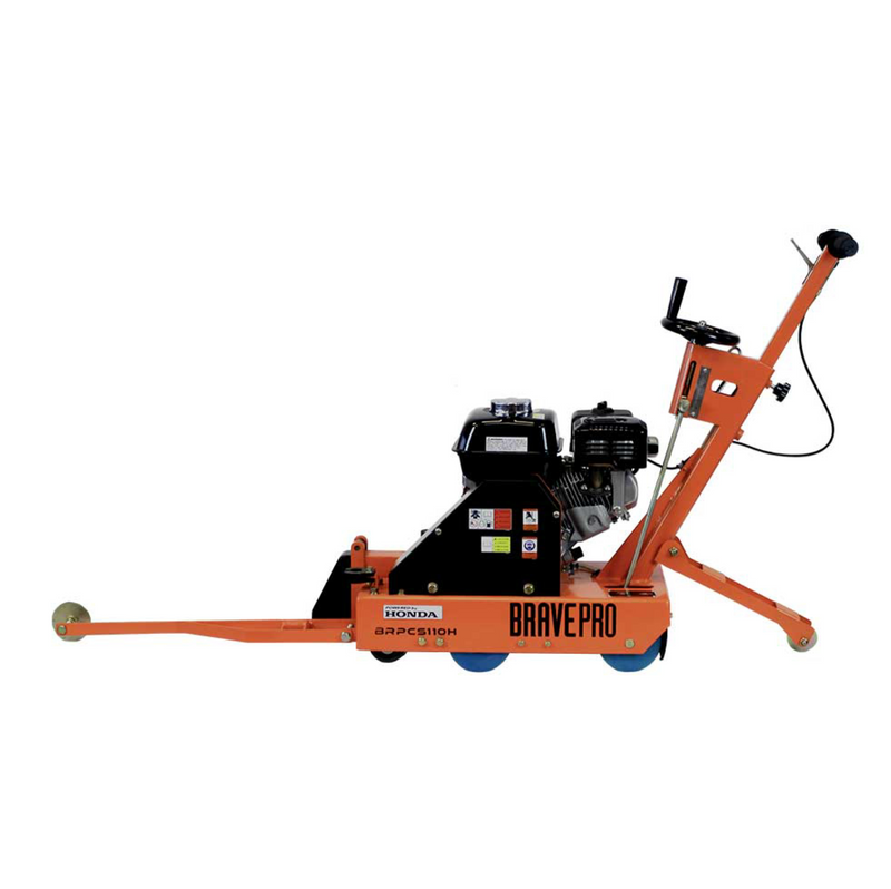 Concrete Saw 10 In. Walk Behind Saw Honda GX200 BravePro Green