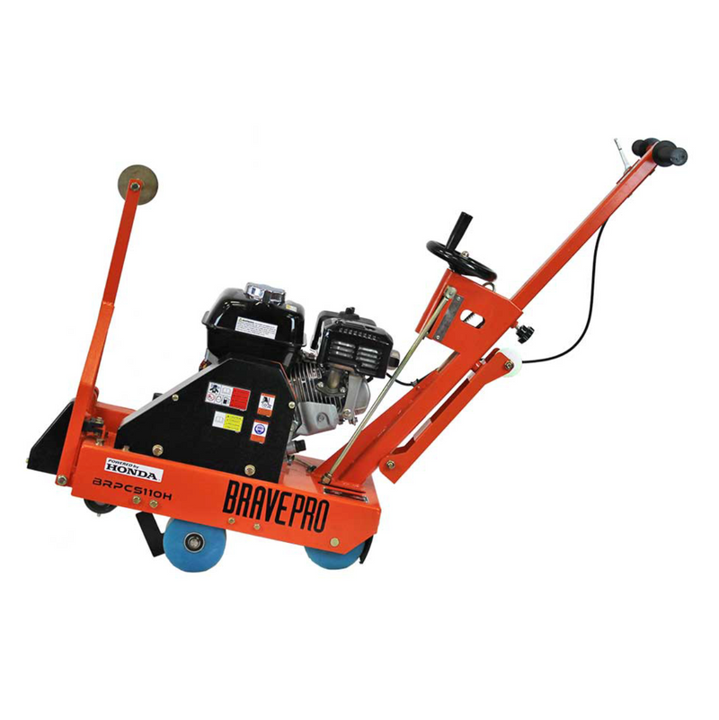 Concrete Saw 10 In. Walk Behind Saw Honda GX200 BravePro Green