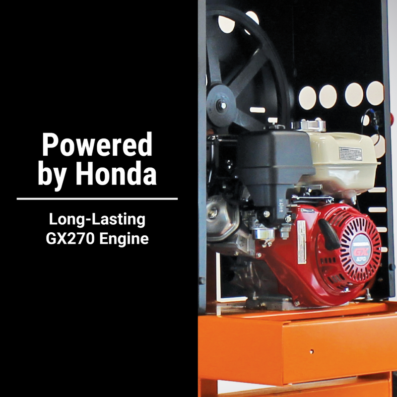 Concrete Power Mixer BravePro Concrete Mixer | 9 Cu. Ft. Poly Drum | Honda GX270