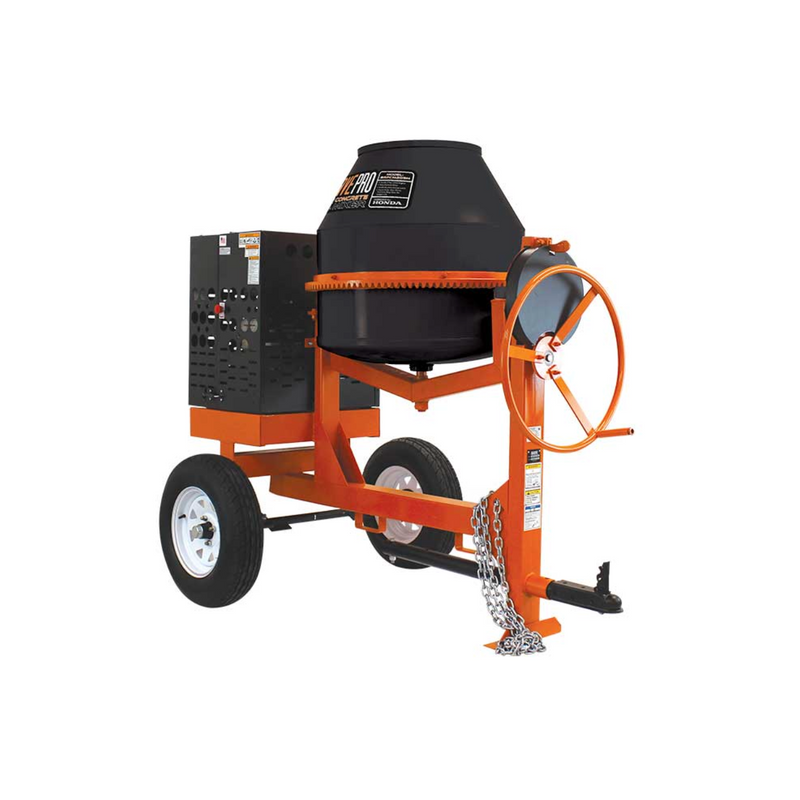 Concrete Power Mixer BravePro Concrete Mixer | 9 Cu. Ft. Poly Drum | Honda GX270