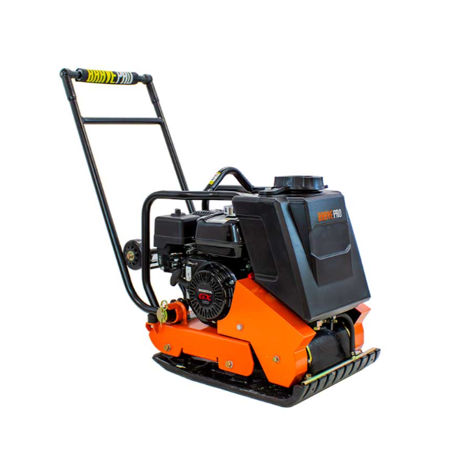 Forward Plate Compactor 16 In. with Rubber Mat, Tank, and Wheel Kit Honda GX160 BravePro