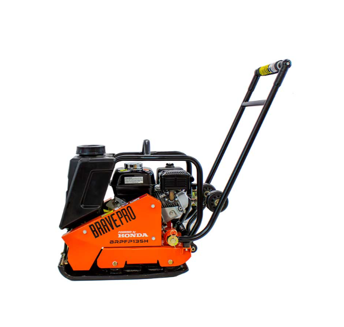 Forward Plate Compactor 16 In. with Rubber Mat, Tank, and Wheel Kit Honda GX160 BravePro