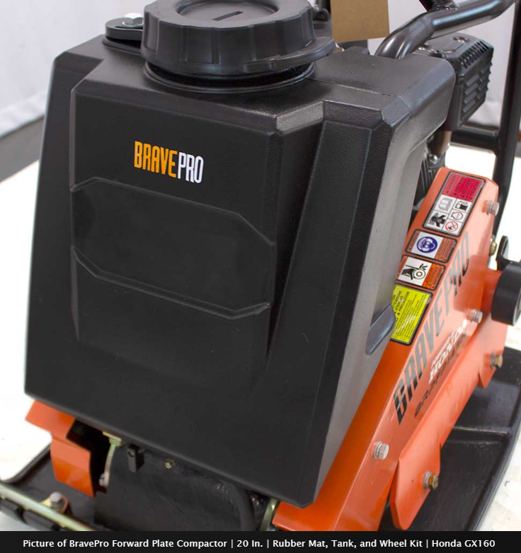 20-Inch Forward Plate Compactor with Rubber Mat, Water Tank & Wheel Kit Honda GX160