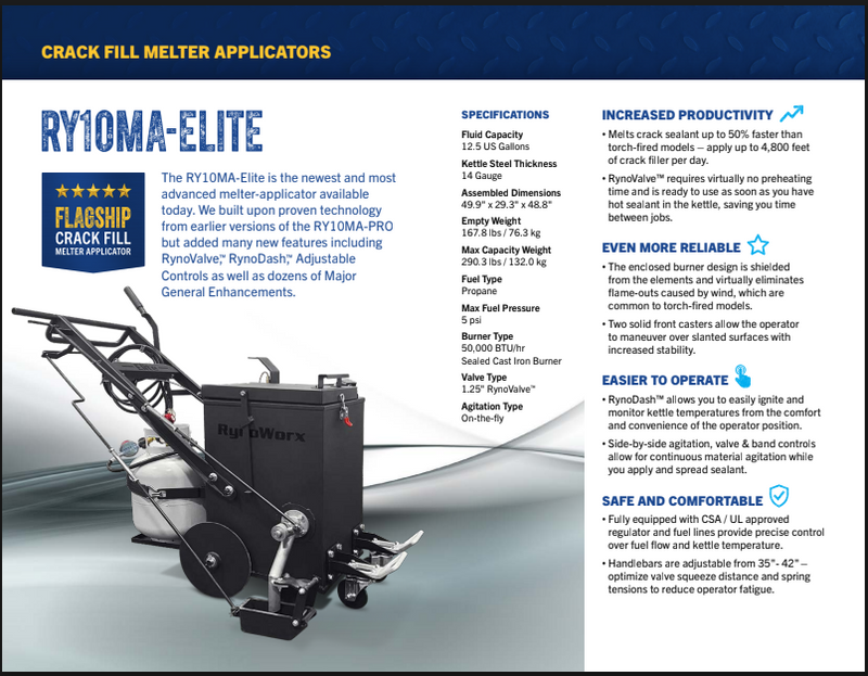 Asphalt Crack Filling Machine for Sale – RY10MA Elite Hot Pour Crack Seal Machine