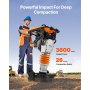 Jumping Jack Rammer 6.5HP Gas – VEVOR Tamping Rammer 3600 lb Impact Compactor four spring design