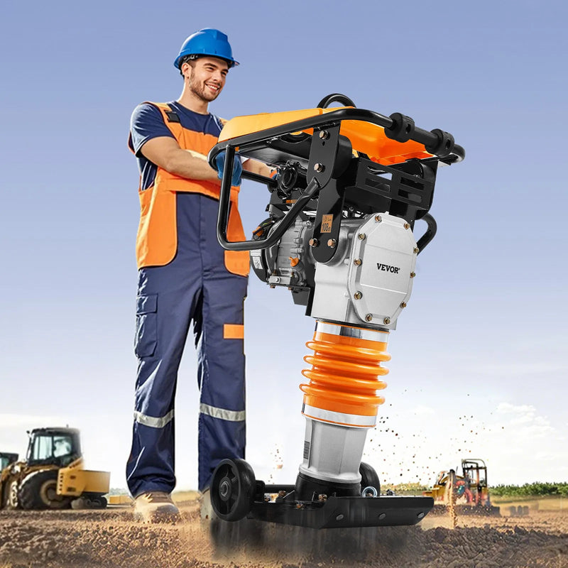 Jumping Jack Rammer 6.5HP Gas – VEVOR Tamping Rammer 3600 lb Impact Compactor four spring design