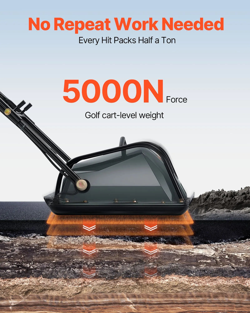 Electric Plate Compactor – VEVOR 5kN Vibratory Compactor 200 sq in Plate