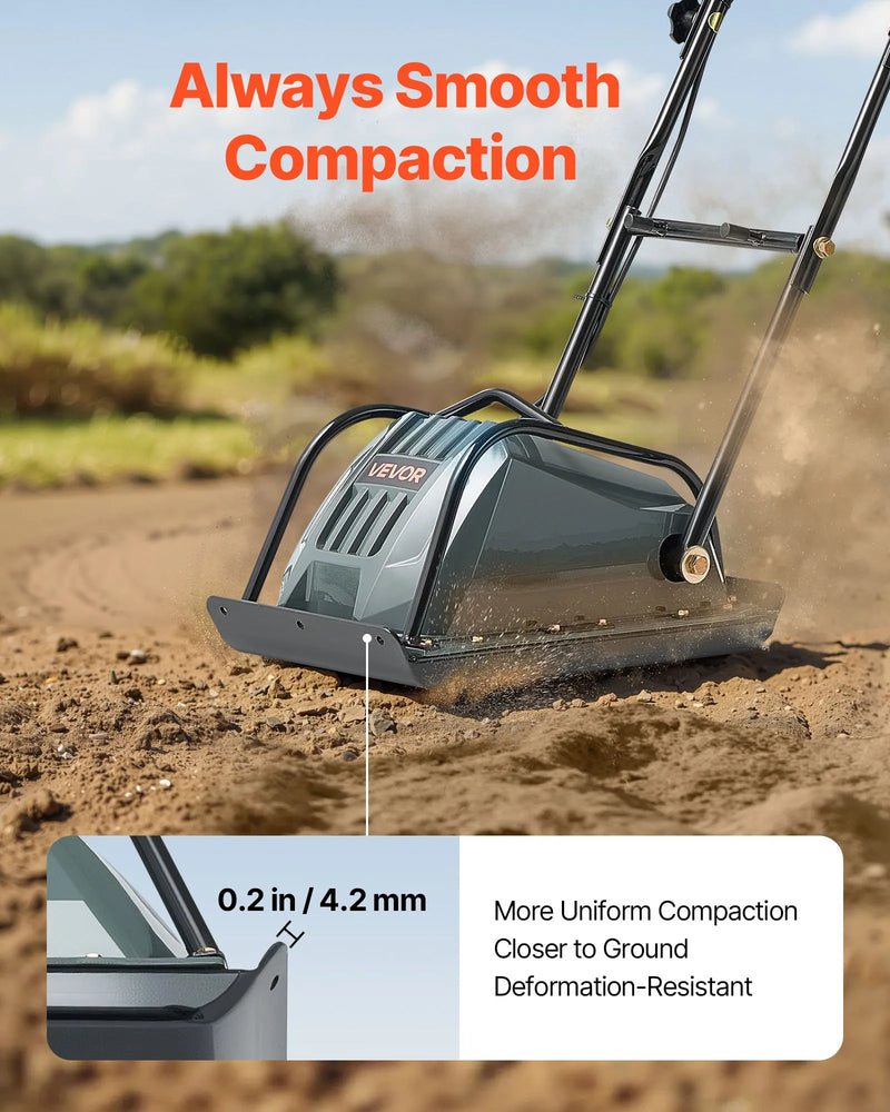 Electric Plate Compactor – VEVOR 5kN Vibratory Compactor 200 sq in Plate