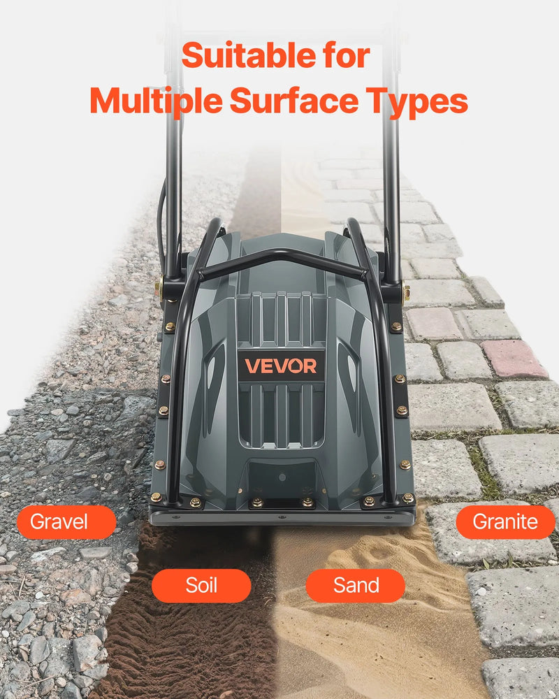 Electric Plate Compactor – VEVOR 5kN Vibratory Compactor 200 sq in Plate
