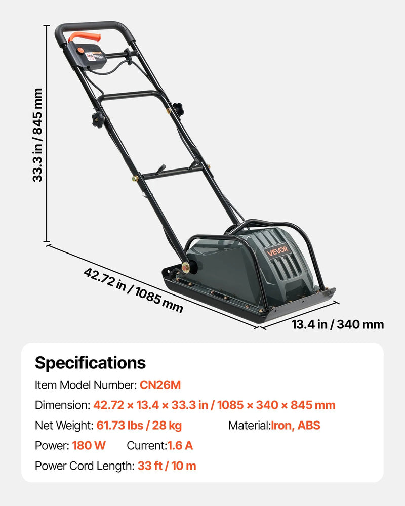 Electric Plate Compactor – VEVOR 5kN Vibratory Compactor 200 sq in Plate
