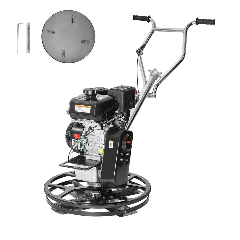Concrete Power Trowel 24” Walk-Behind – VEVOR 6HP Gas Concrete Finishing Machine