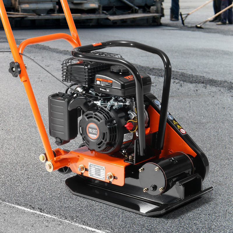 Plate Compactor 2.8HP Gas – VEVOR 98cc Vibratory Compactor 221 sq in Plate