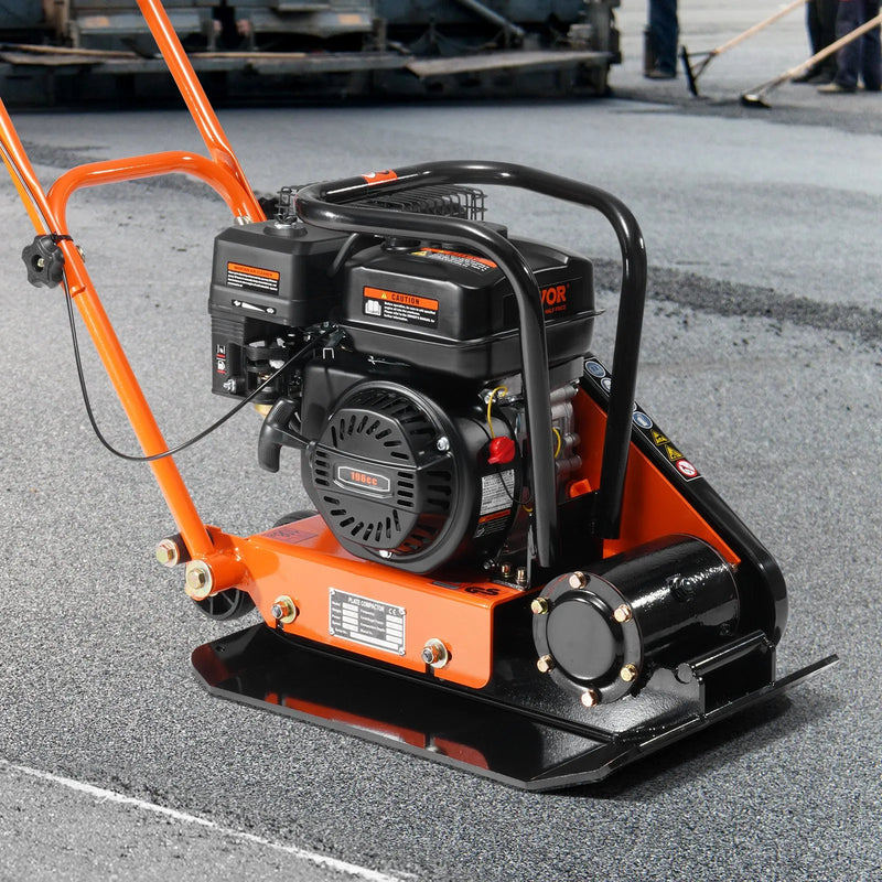 Plate Compactor 6.5HP Gas – VEVOR Forward Vibratory Compactor 196cc 351 sq in Plate