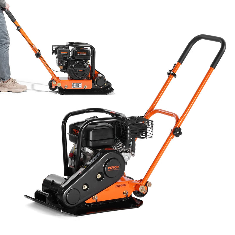 Plate Compactor 6.5HP Gas – VEVOR Forward Vibratory Compactor 196cc 351 sq in Plate